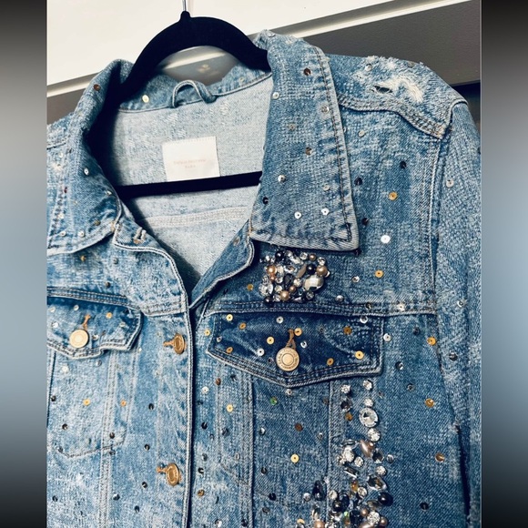 Zara Crystal Embellished Denim Jacket - Picture 2 of 6